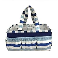 Bacati Little Sailor Nursery Fabric Storage Caddy with Handles, Blue