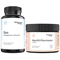 3-in-1 Zinc Picolinate Magnesium Glycinate Supplements with Vitamin B6 + Myo-Inositol & D-Chiro Inositol Powder | Reproductive & Fertility Health, Hormone Balance | 30 & 90 Day Supply