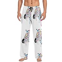 ALAZA Men's Wild Animal Pink Leopard Skin Sleep Pajama Pant