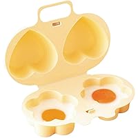 Microwave Egg Poacher 2-Cavity Microwave Egg Cooker Food Grade Plastic Microwave Egg Maker Flower ＆ Heart Shaped Egg Poacher for Low-Calorie Breakfasts,Egg Poacher