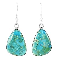 Turquoise Earrings Sterling Silver 925 & Genuine Gemstones