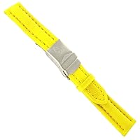 18mm Morellato Water Resistant Yellow Rubber Deployment Buckle Watch Band 1618