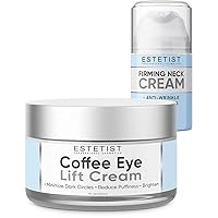 Caffeine Infused Coffee Eye Lift Cream Brightens Dark Circles, & Firms Under Eye Bags And Neck Firming Cream for Tightening & Lifting Sagging Skin, Crepe Skin Repair for Chest