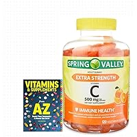 Spring Valley Extra Strength Vitamin C, 500 mg Vegetarian Gummies, 120 Count + Better Guide Vitamins Supplements Book Free Cannot BE Sold Separately