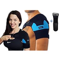 Shoulder Brace for Women and Men - Support for Torn Rotator Cuff, AC Joint Pain Relief and Dislocated Shoulder. Compression Sleeve, Arm Immobilizer Wrap, Stability Strap + Free Extension, Left-Right
