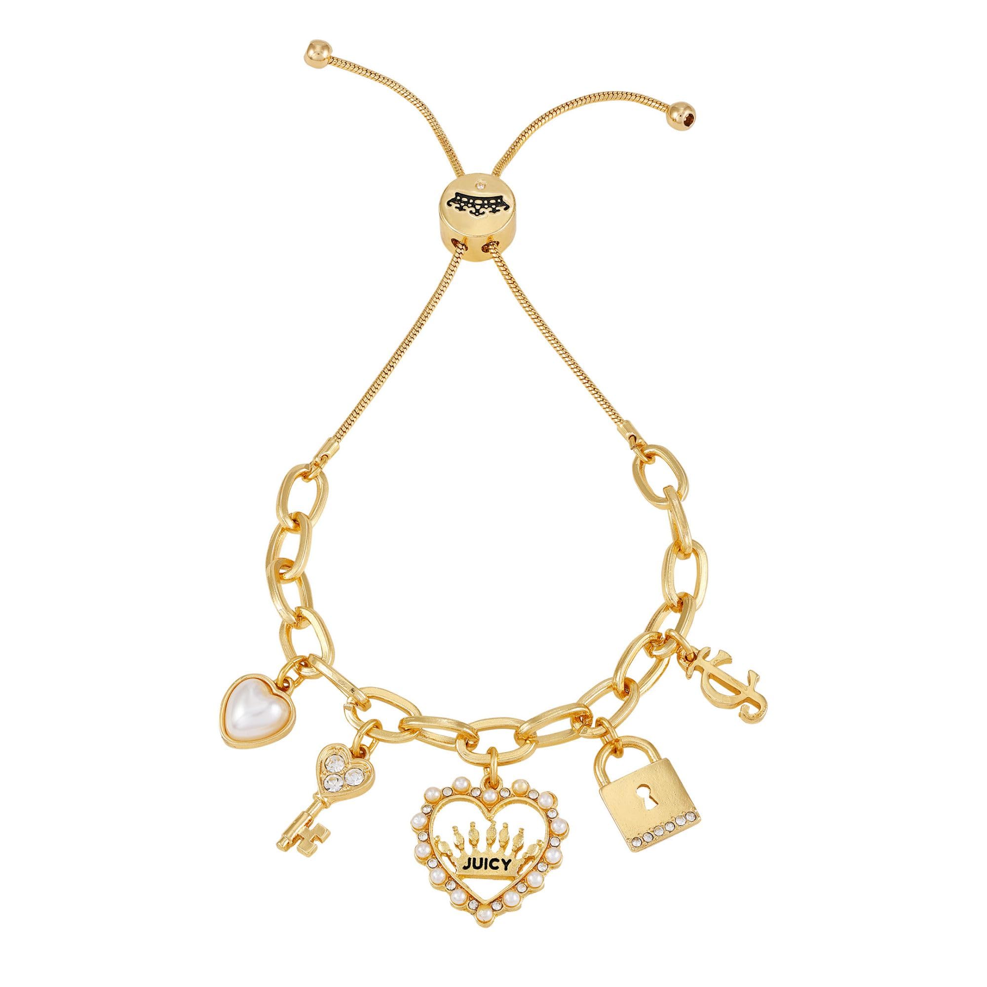 Juicy Couture Goldtone Adjustable Charm Slider Bracelet