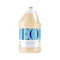 EO Liquid Hand Soap Refill, 1 Gallon, Unscented, Organic Plant-Based Gentle Cleanser with Pure Essential Oils