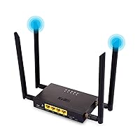 KuWFi 4G LTE Car WiFi Wireless Internet Router 300Mbps Cat 4 High Speed Industry CPE with SIM Card Slot and 4pcs External Antennas for USA/CA/Mexico Not for Verizon sim Card