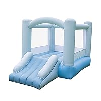 Blue Bounce House Indoor Small 6ftx8ft Inflatable Bouncy Castle House with Slide for Toddlers 1-8 Kids Blower Included