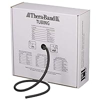 THERABAND Resistance Tubes, Professional Latex Elastic Tubing For Full Body, Core Exercise, Physical Therapy, Lower Pilates, At-Home Workout, & Rehab, 100 Foot, Black, Special Heavy, Advanced Level 1