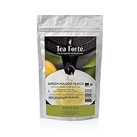 Tea Forte Green Mango Peach Loose Bulk Tea, 1 Pound Pouch, Organic Green Tea Makes 160-170 Cups