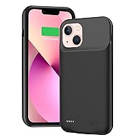 Battery Case for iPhone 13 Mini, 6000mAh Ultra-Slim Portable Charger Case Rechargeable Battery Pack Charging Case Compatible with iPhone 13 Mini (5.4 inch)-Black