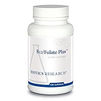 Biotics Research B12 Folate Plus Neurological Support, Activated Form of Folate, Methyl Support, Energy Production, Healthy Skin, DNA Function. 100 Capsules