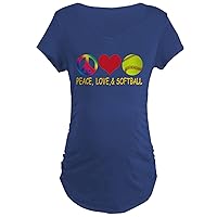 CafePress Girls Softball Maternity Dark T Shirt Women's Maternity Ruched Side T-Shirt