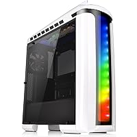 Thermaltake CA -1G9-00M6WN- 00 Versa C22 White Mid Tower Case with Side Window and RGB LED - Black