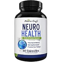 Nootropics Brain Supplement Support - Memory Booster for Mind Focus - DMAE Pills for Concentration Improve Brain Function Neuro & IQ with Bacopa Monnieri and L-Glutamine for Men and Women