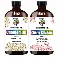 Chamomile and Cherry Blossom Essential Oil 4 Fl Oz (120Ml) - Pure and Natural Fragrance Oil Chamomile Oil for Aroma Diffuser,Humidifier,Skincare,Home Fragrance,Bath,Spa,Hair Care,Cleaning