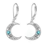 YFN Moonstone Crescent Moon Earrings for Women Sterling Silver Celtic Moon Earrings Irish Jewellery Gifts for Girl Mother Daughter Sister Hypoallergenic