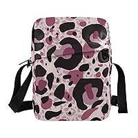 ALAZA Abstract Beautiful Leopard Spot Crossbody Bag Small Messenger Bag Shoulder Bag with Zipper for Women Men