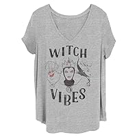 Disney Women's Princesses Witch Vibes Junior's Plus Short Sleeve Tee Shirt