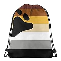 Bear Gay Pride Flag Unisex Home Rucksack Shoulder Bag Travel Drawstring Backpack Bag