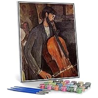 DIY Oil Painting Kit,Study for The Cellist Painting by Amedeo Modigliani Arts Craft for Home Wall Decor