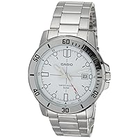 Casio Classic Silver-Tone Stainless Steel Band Date Indicator Watch (Model: MTP-VD01D-7EV)