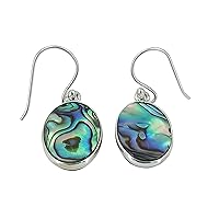 Natural Abalone Oval Shape 925 Sterling Silver Handmade earrings Birthday Anniversary Wedding Marriage Gift Wife her Girl Friend Mother Sister Daughter best friend
