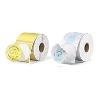 MUNBYN Gold Transparent Thermal Stickers and Flower Thermal Label Stickers