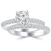 1.45 ct Ladies Round Cut Diamond Engagement Ring Set in Platinum