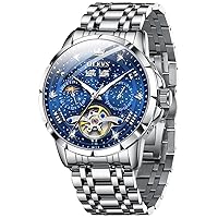 OLEVS Men's Watch Ultra Thin Minimalist Luxury Business Stainless Steel Quartz Wrist Watch for Men Date Waterproof