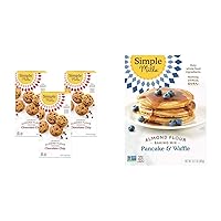 Simple Mills Almond Flour Chocolate Chip Cookies, Gluten Free and Delicious Crunchy Cookies, Organic Coconut Oil, Good for Snacks, 3 Count & Almond Flour Pancake Mix & Waffle Mix, Gluten Free