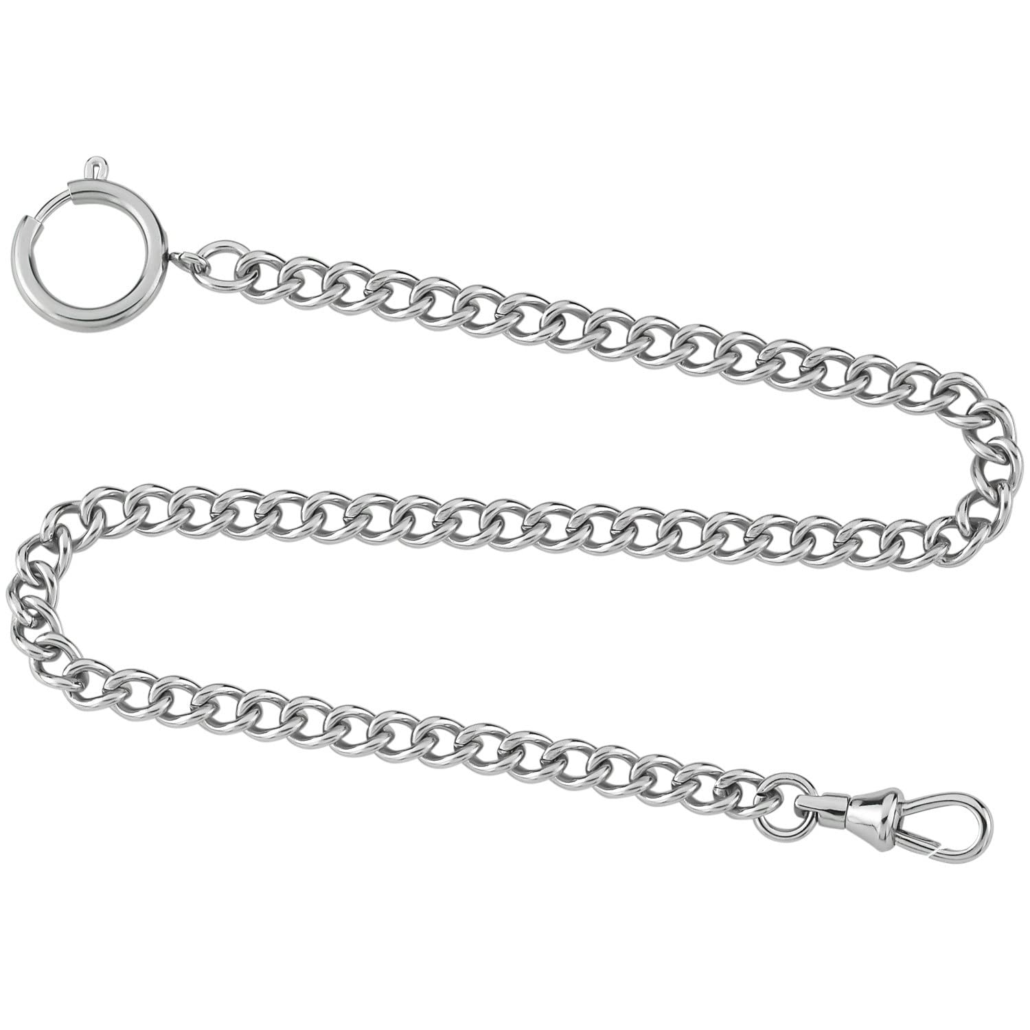 Gotham Stainless Steel Pocket Watch Chain Fob Curb Link 14