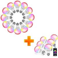 Led Bulbs Compatible with Alexa & Google Home Assistant 6 Pack and Tuya Smart Light Bulbs 12 Pack