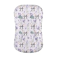 Rabbit Purple Baby Lounger Flower Sleeping Pillow Infant Lounger Baby Nest Sleeper Loungers for Baby 0-24 Months Floral Soft