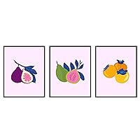 Poster Master 3-Piece Fruit Poster - Tropical Fruits Print - Mangosteen Art - Guava Art - Persimmon Art - Food & Drink Art - Trendy Art - Great Dining Room or Kitchen Decor - 8x10 UNFRAMED Wall Art