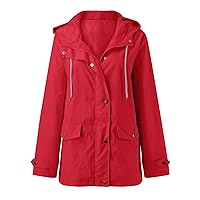 Winter Coats for Women 2023 Rain Jacket Women Lightweight Raincoat Waterproof Climbing Outdoor Hooded Trench Coats