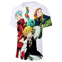 Anime The Seven Deadly Sins T-Shirt 3D Printed Short Sleeve Shirts Men Women Pullover Tee Tops
