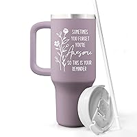 Mothers Day Gifts For Mom From Daughter Son - Engraved 40 oz Purle Tumbler Cup - Christmas, Birthday Gift for Women, Mom, Best Friend, Coworker, Boss, Sister, Inspirational Thank You Gifts