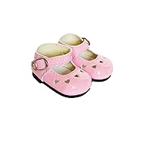 18 Inch Doll Shoes- Pink Heart Mary Janes Fits 18 Inch Fashion Girl Dolls
