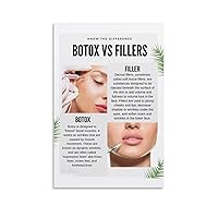 OZTERN The Difference between Botox Vs Dermal Fillers Poster Beauty Salon Poster Canvas Painting Wall Art Poster for Bedroom Living Room Decor 24x36inch(60x90cm) Unframe-style
