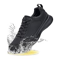 SPIEZ Non Slip Shoes for Men, Waterproof Oilproof Mens Kitchen Chef Food Service Shoes Restaurant Black US7.5-12