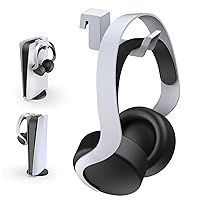 NexiGo PS5 Headphone Holder, [Minimalist Design] Mini Headphone Hanger with Supporting Bar, for Sony Playstation 5 Gaming Headset, White