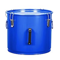 Fryer Grease Bucket 10 Gal, Oil Disposal Caddy, Steel Fryer Oil Transport Container with Rust-proof Coating, Grease Can with Lid & Lock Clips & Filter Bag For Cooking Oil Filtering