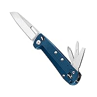 LEATHERMAN, FREE K2, Folding Pocketknife, 8-in-1 Multi-tool for Everyday Carry (EDC), Home & Outdoors, Made in USA, Navy