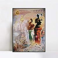 INVIN ART Framed Canvas Giclee Print Art The Hallucinogenic Toreador by Salvador Dali Wall Art(Black Slim Frame,24