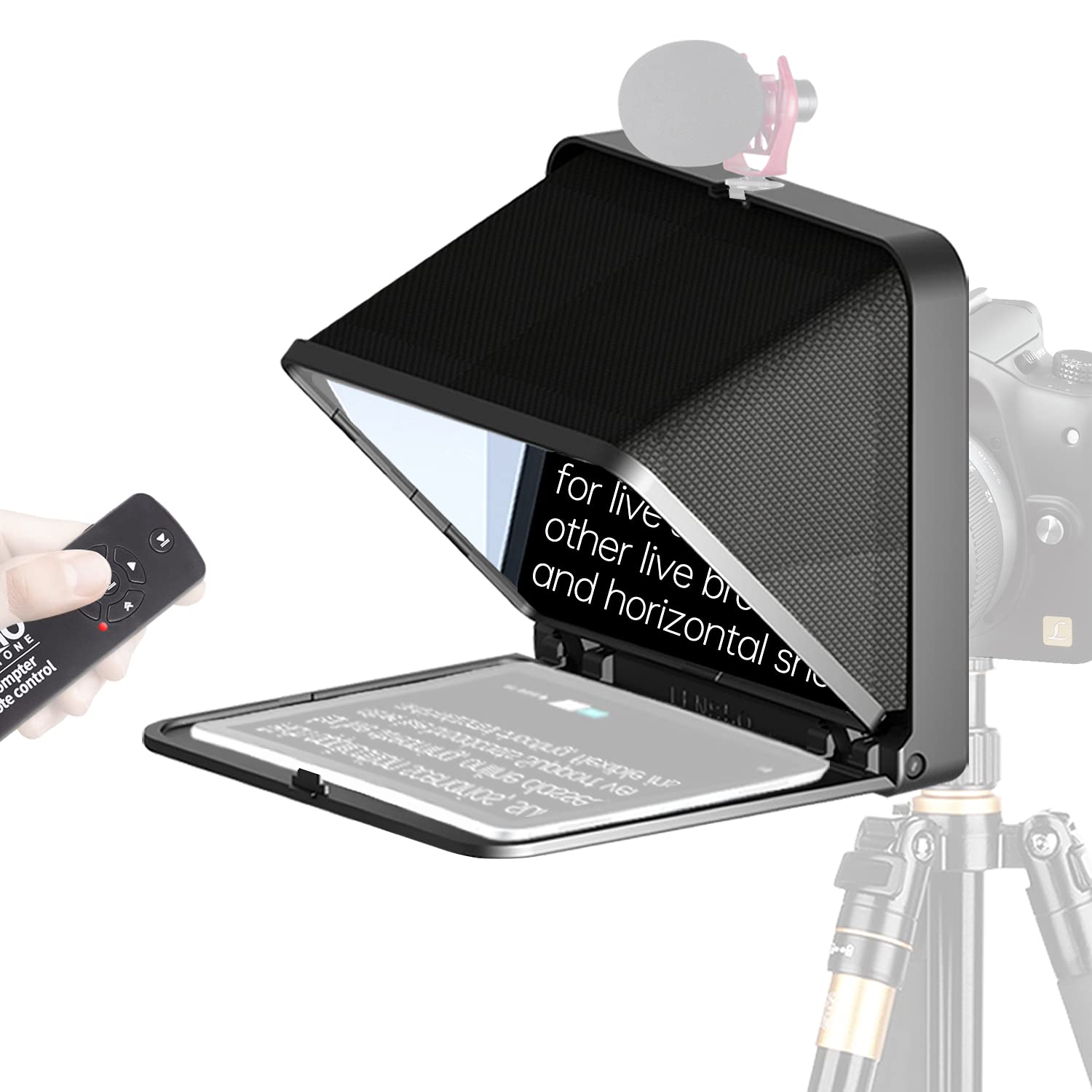 LENSGO TC7 8” Teleprompter for iPad Tablet Smartphone DSLR Camera, APP Compatible with iOS & Android System for Online Teaching Vlog Live Streaming...