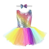 Girls Tutu Dress Sequin Tulle Dress Ruffle Curly Willow Dresses for Fancy Sparkly Birthday Party Outfit 2-10T