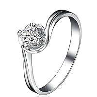 10/14/18K Real Gold 1ct Moissanite Engagement Ring Wrapped, Solitaire Twisted Wedding Ring for Women
