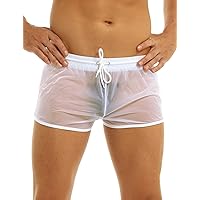 YiZYiF Men's See Through Beach Shorts Underwear Swim Trunks Watershort Lounge Pants